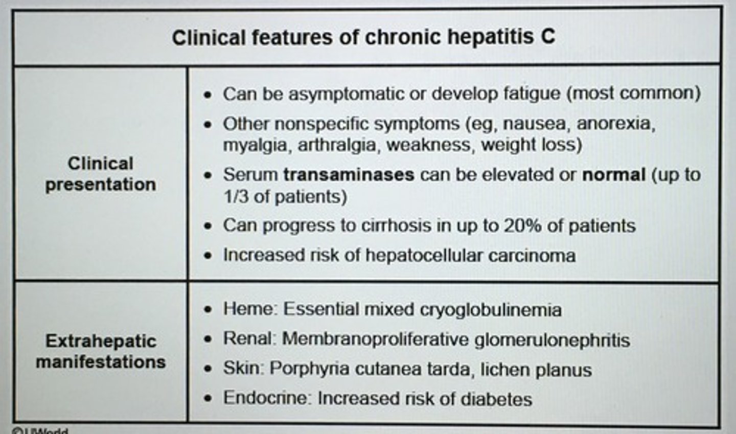 <p>Porphyria cutanea tarda - fragile skin, photosensitivity, and vesicles and erosions on the dorsum of the hands</p><p>Essential mixed cryoglobulinemia: circulating immune complexes that deposit in small or medium vessels and may be associated with low serum complement levels</p>