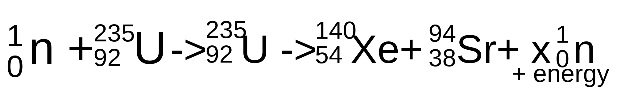 <p>Complete the following nuclear reaction with the correct number for x</p>