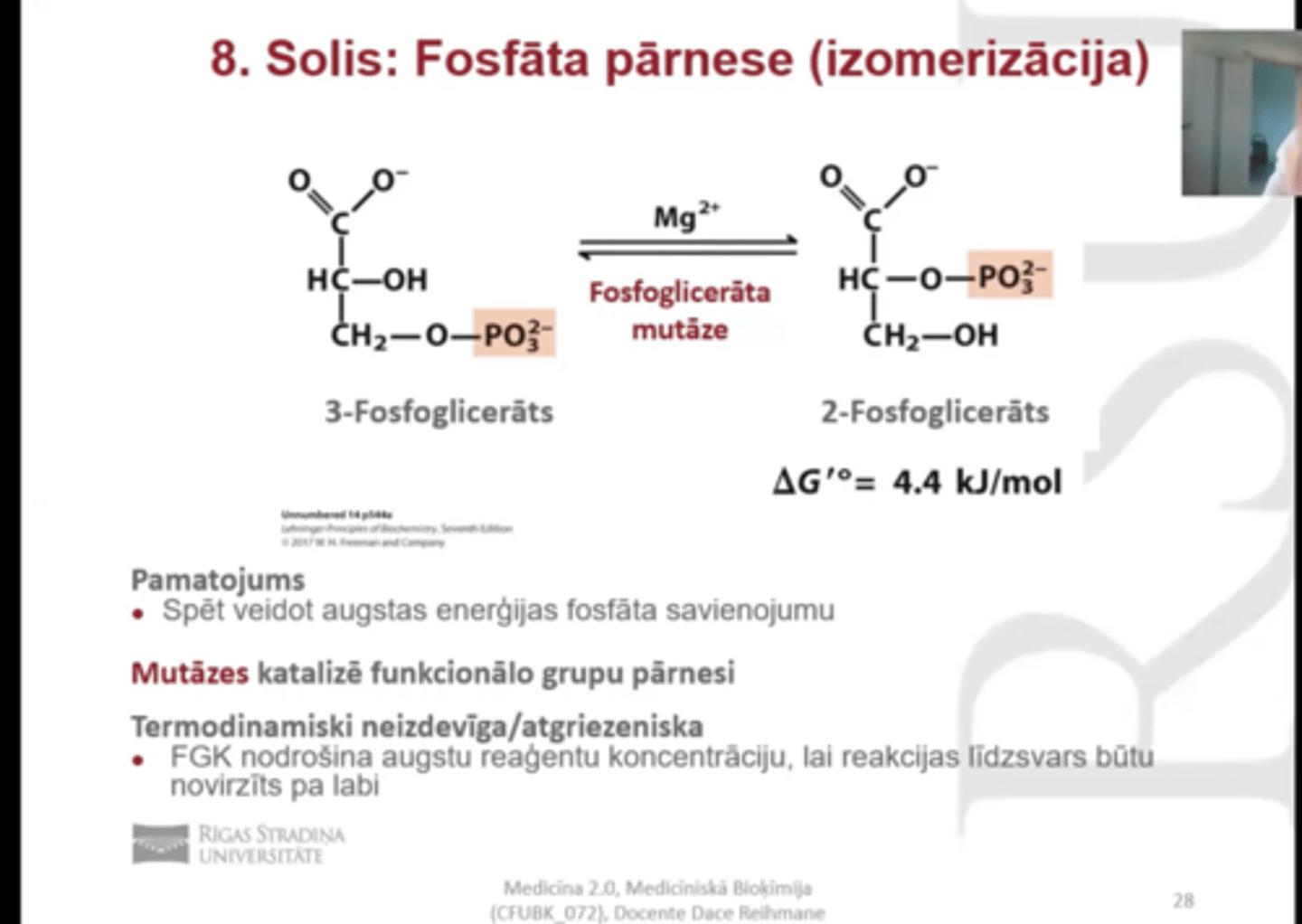 <p>Fosfāta pārnese (izomerāze)</p><p>enzīms: Fosfoglicerāta mutāze (izomerāze)</p><p>3-fosfoglicerāts--> pārnes fosforgrupu no 3 uz 3 pozīciju--> 2-fosfoglicerāts</p>