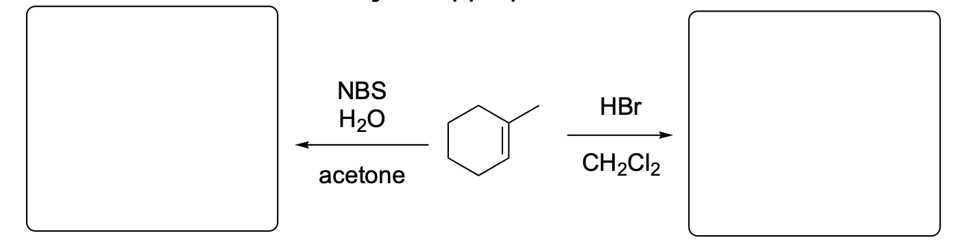 <p>Please provide the major carbon-containing product for each reaction with relative stereochemistry as appropriate.</p>