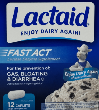 <p>Digestive Lactase Enzyme (Lactaid)</p>