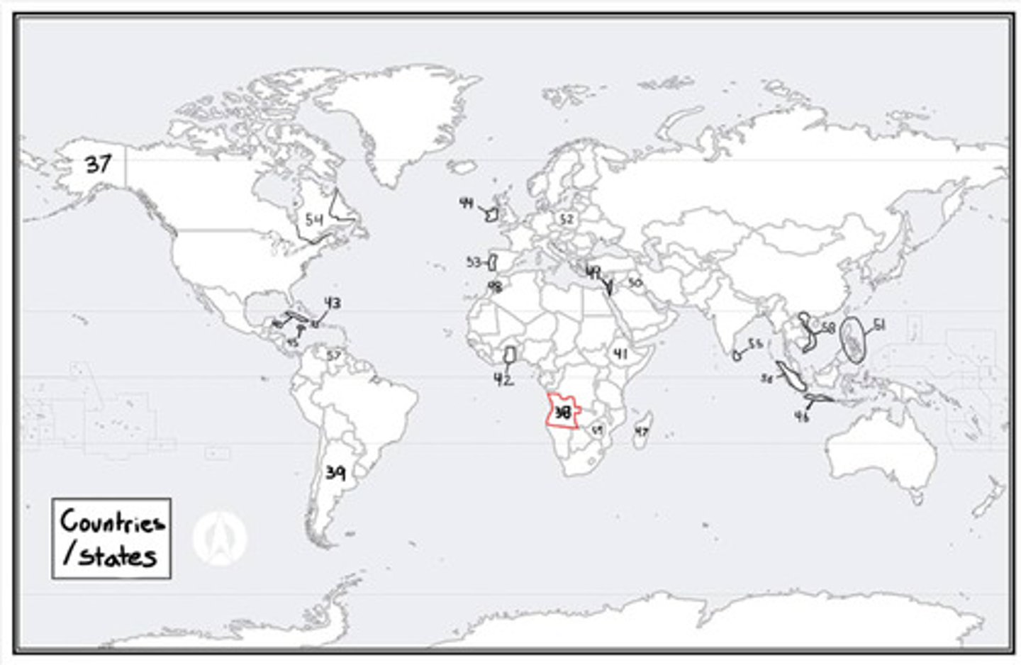 <p>What is #38? (countries/states)</p>