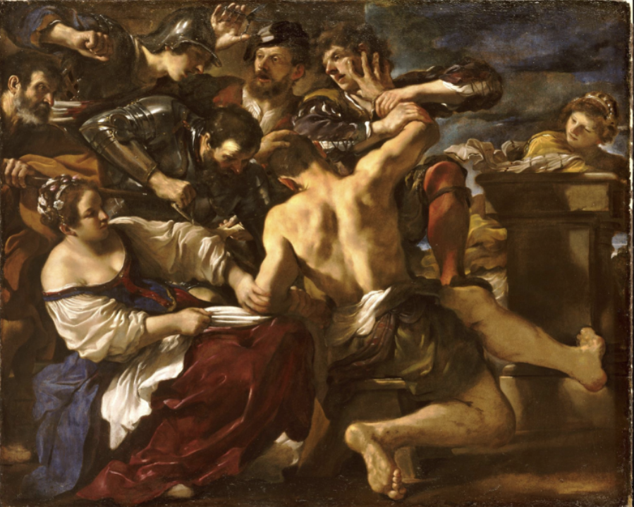 <p>Guercino, Samson Captured by the Philistines, 1619. The Met</p>