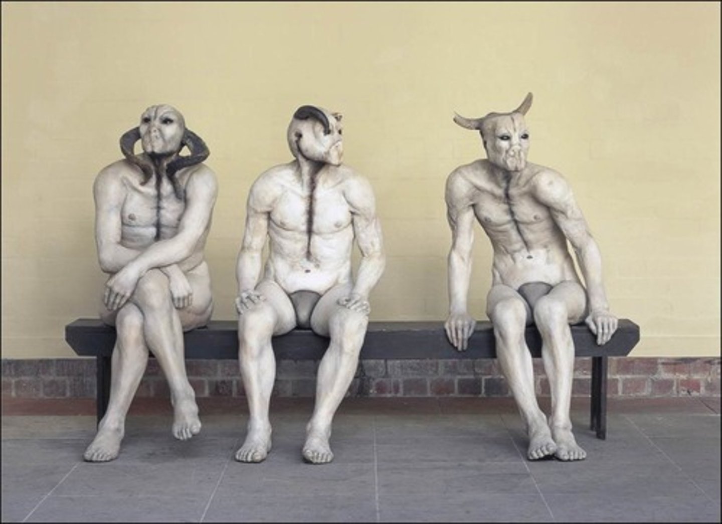 <p>Title: The Butcher Boys</p><p>Time: 1980s.</p><p>Known for:</p><ul><li><p>Created during <strong>apartheid-era South Africa</strong>, the work is a <strong>haunting allegory</strong> for the <strong>brutality, dehumanization</strong>, and <strong>violence of the regime</strong>.</p></li><li><p><strong>Part-human, part-beast</strong>, symbolizing the <strong>loss of empathy and moral corruption</strong> in a society governed by oppression and systemic racism.</p></li></ul><p></p>