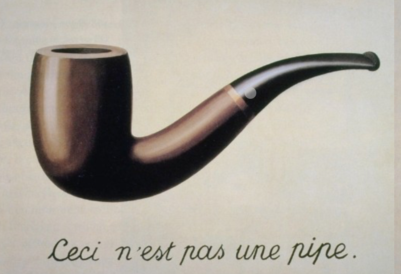 <p>artist: RENE MAGRITTE</p><p>movement: SURREALISM</p><p>saying: “this is not a pipe, its a reprentation of the pipe”</p><p>important: questioning traditional realism</p>