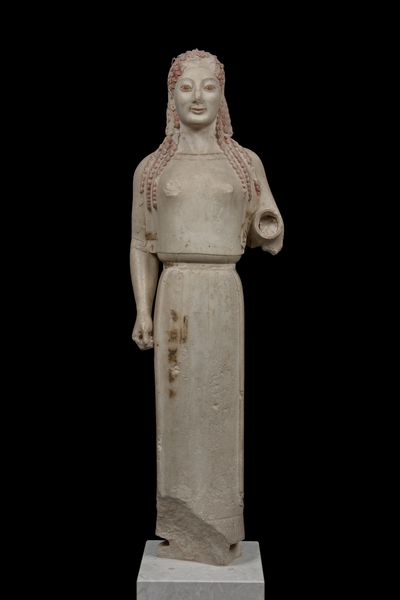 <ol><li><p>Found on the acropolis and thought to be worshipping girl</p><ol><li><p>Later disproven and now thought to be Artemis</p></li></ol></li><li><p>May have held bow and arrows</p></li><li><p>Paint still remains on her</p></li><li><p>530 B.C.E. (Archaic)</p></li></ol><p></p>