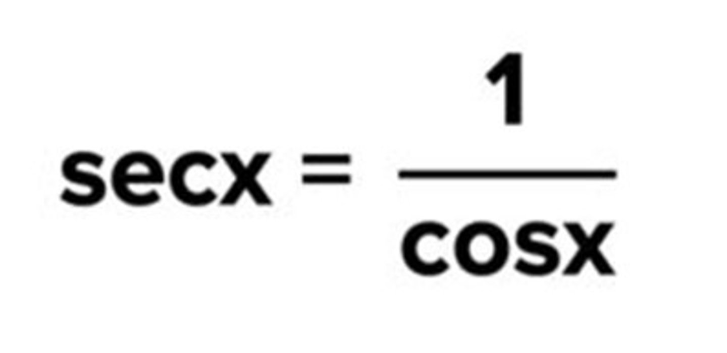 <p>secx = 1/cosx</p>