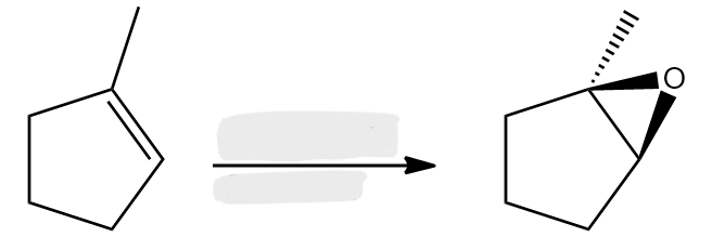 <p><strong>Alkene to Epoxide</strong></p><ul><li><p>has halohydrin intermediate (where OH goes to the MORE substituted carbon & Cl goes to the LESS substituted carbon)</p></li><li><p>stereochem: anti addition in the halohydrin step, followed by an SN2 inversion, then epoxide</p></li></ul><p></p>