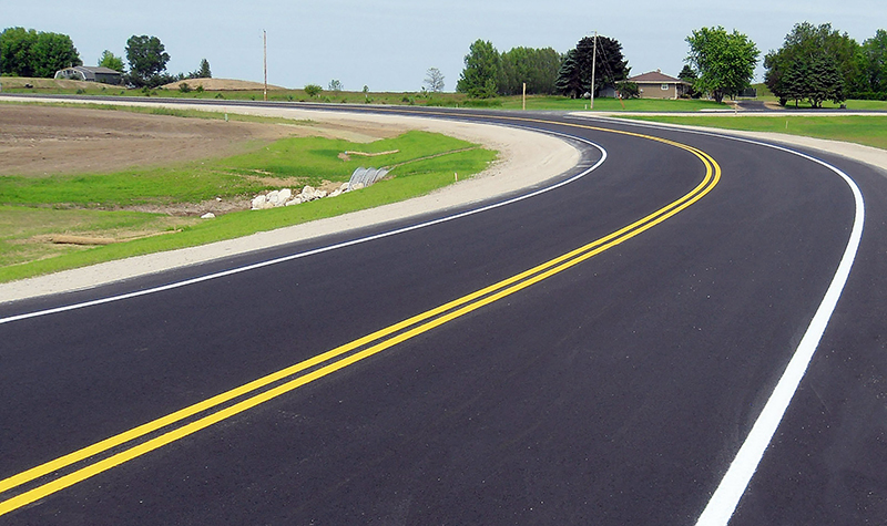 White pavement markings indicate
