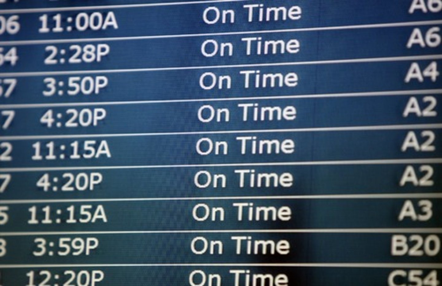 <p>on time</p>