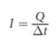 <p>amount of charge Q passing through the conductor per unit time ∆t</p><p>unit: ampere (1 A = 1 C/s)</p>