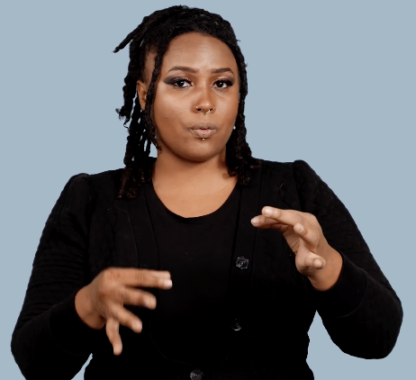 <p>Sign “COURT” (as shown in image; use “F” handshape for both hands; alternate moving hands up and down); then sign “HOUSE”</p>