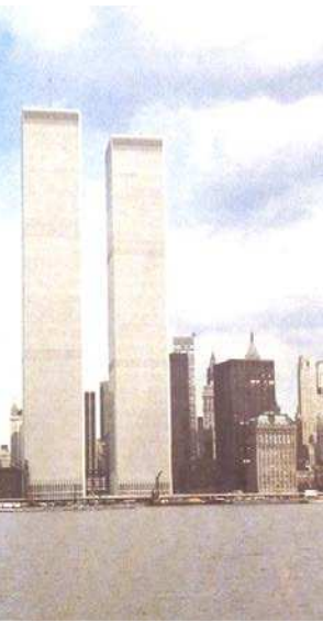 <p>Minoru Yamasaki Structural steel framing • Destroyed by the September 11 terrorist attacks</p>