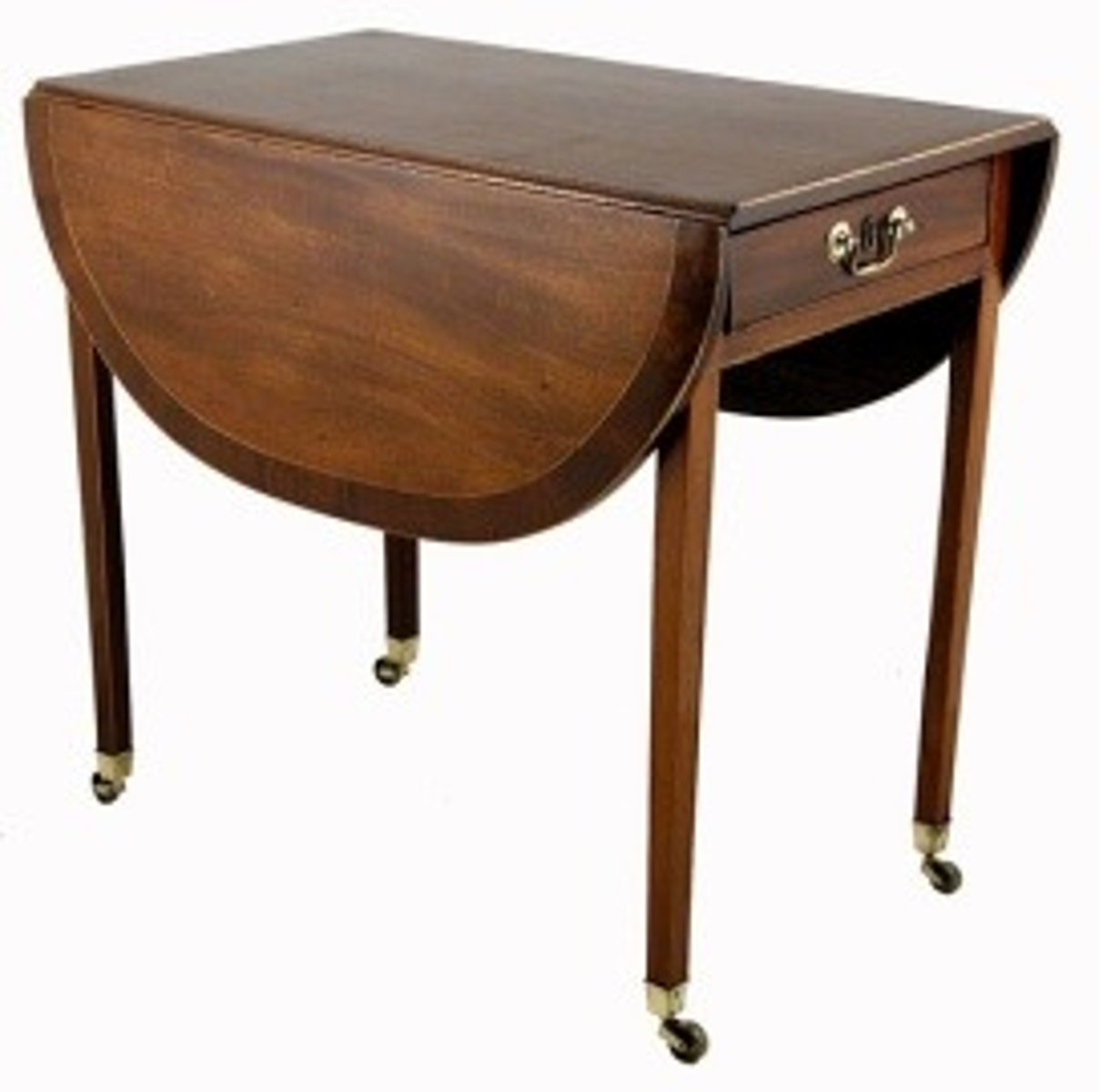 <p>Light drop leaf table designed for occasional use, probably deriving its name from Henry Herbert, Earl of Pembroke, a</p><p>noted connoisseur and amateur architect. It has two drawers and flaps on either side that can be raised by</p><p>brackets on hinges (known as "elbows") to increase size.</p>