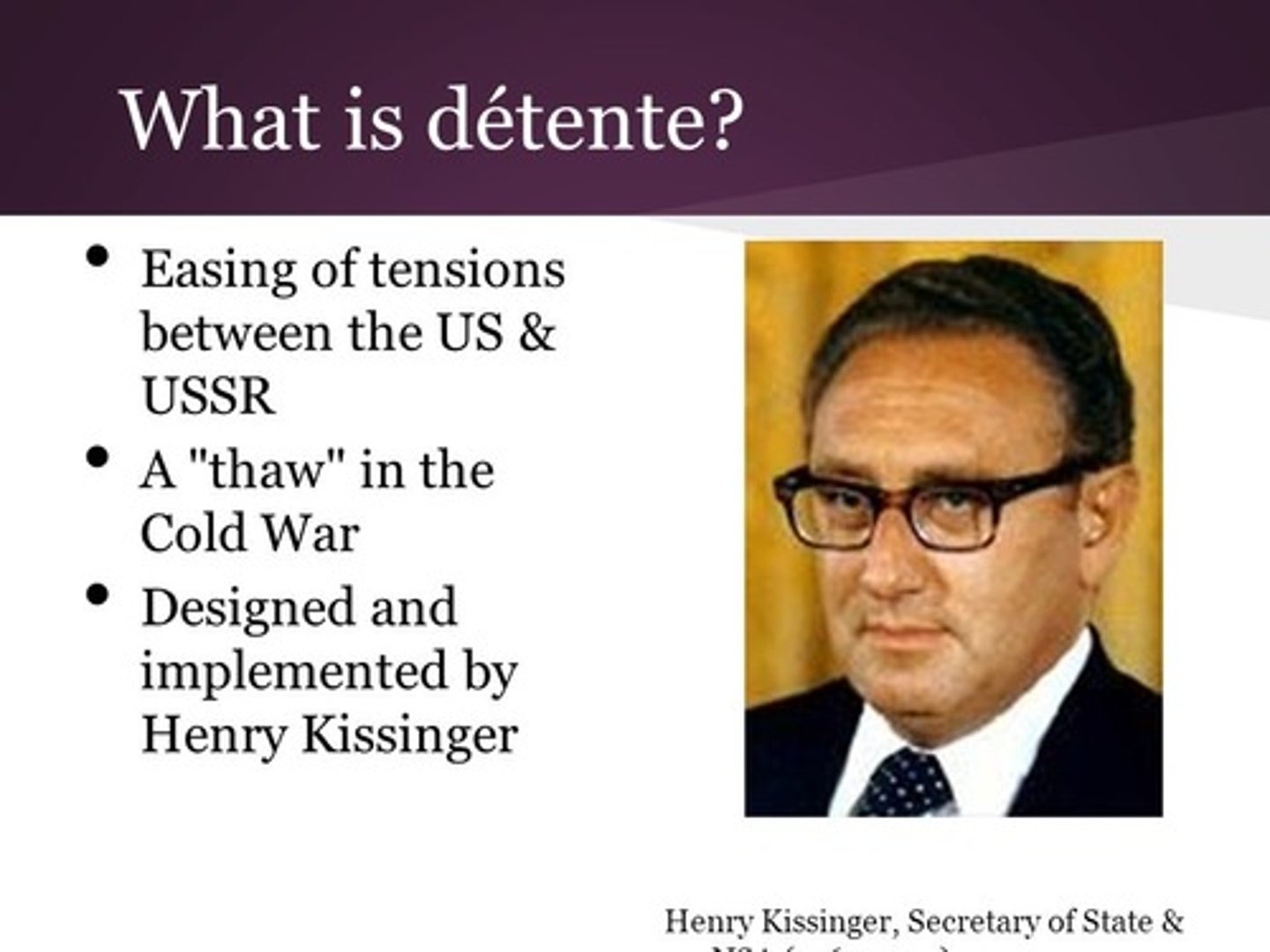 <p>What is a lessening of tension or hostility between nations?</p>