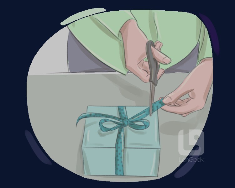 <p><strong>to cover or surround something with paper, cloth, or other <u>material</u>:</strong></p><p><br></p>
