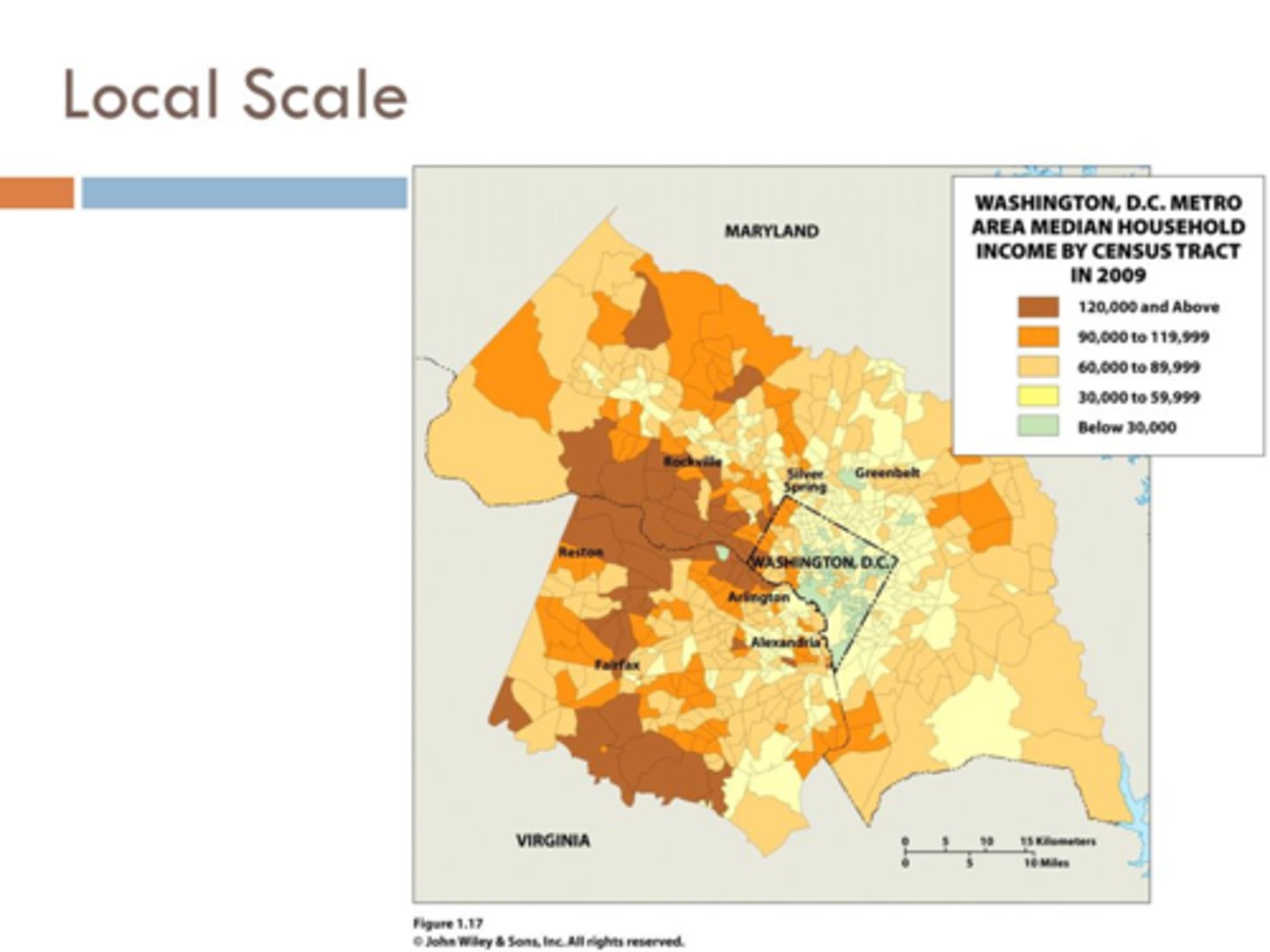 <p>the level of geography that describes the space where an individual lives or works; a city, town, or rural area</p>
