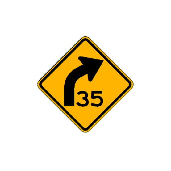 <p>What does a Curve Speed sign mean?</p>