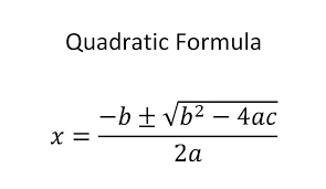 <p>x= -b ± _/b²-4ac/ 2a</p>