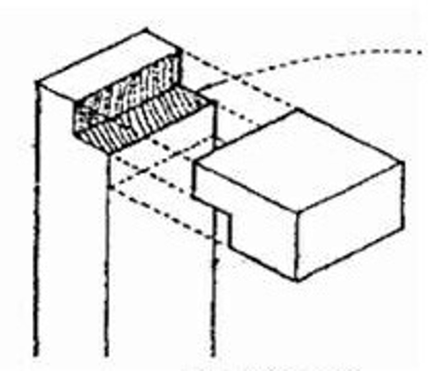 <p>Type of Wood Joint</p><p>This joint is made by cutting a shoulder or edge from one piece to receive the other piece. It is used in window or door frames, or in shelf and drawer construction.</p>