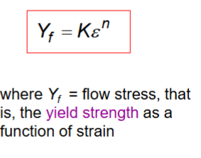 <p>instantaneous value of stress required to continue deforming the material</p>