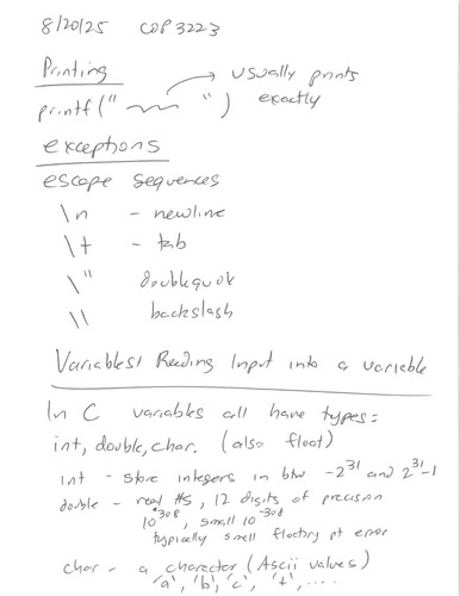 <p>By specifying the type followed by the variable name, e.g., 'int miles;'.</p>