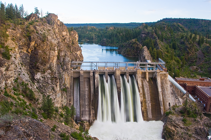 <p>Electricity generated from flowing water.</p>