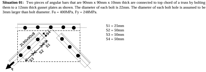 <p></p><p>02. Which of the following gives the maximum value of P so that the allowable bearing stress of 1.2Fu is not exceeded. </p><p>a) 750.1KN </p><p>b) 380.1KN </p><p>c) 213.2KN </p><p>d) 532.3KN</p>