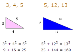 <p>a set of three positive integers that work in the pythagorean theorem</p>