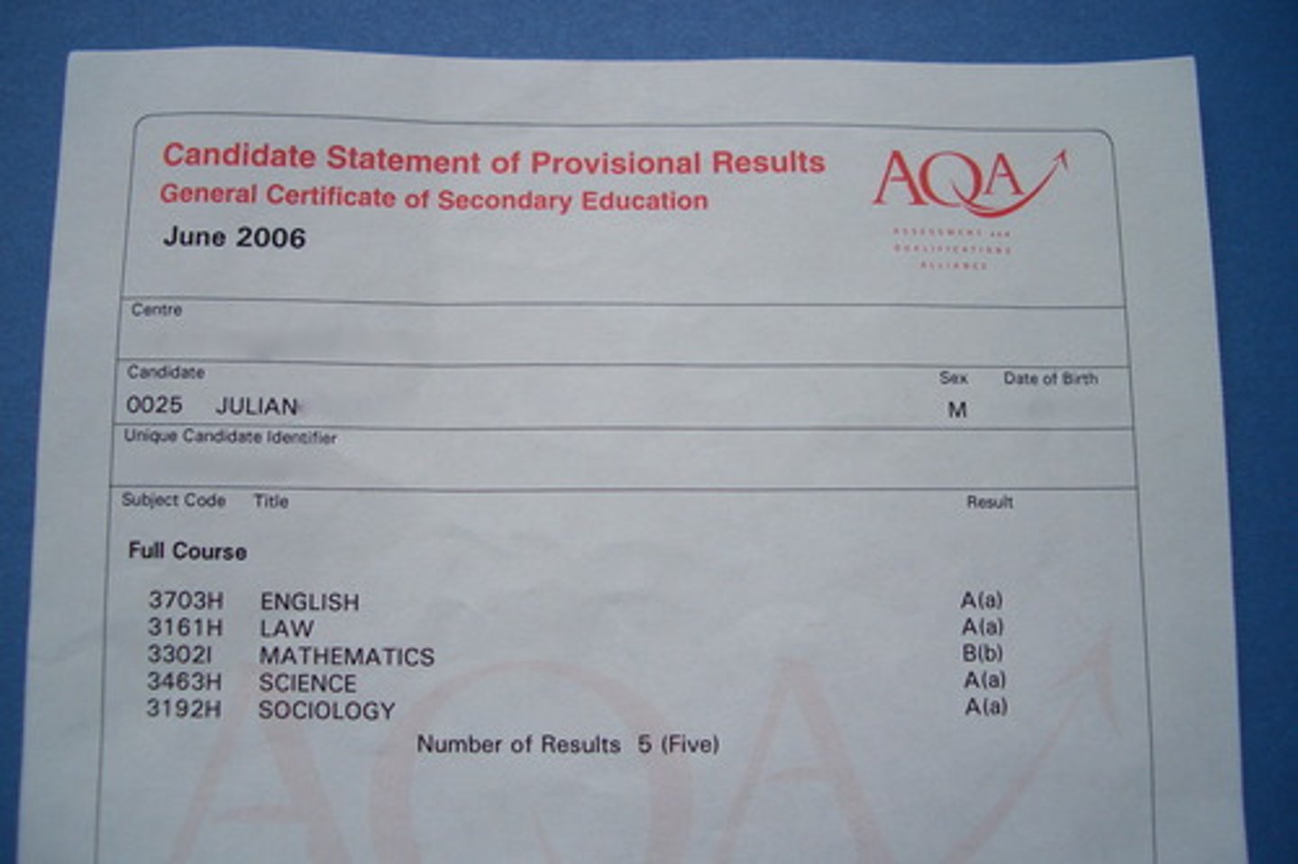 <p>egzamin zdawany na zakończenie nauki w szkole średniej (w Wielkiej Brytanii)</p>