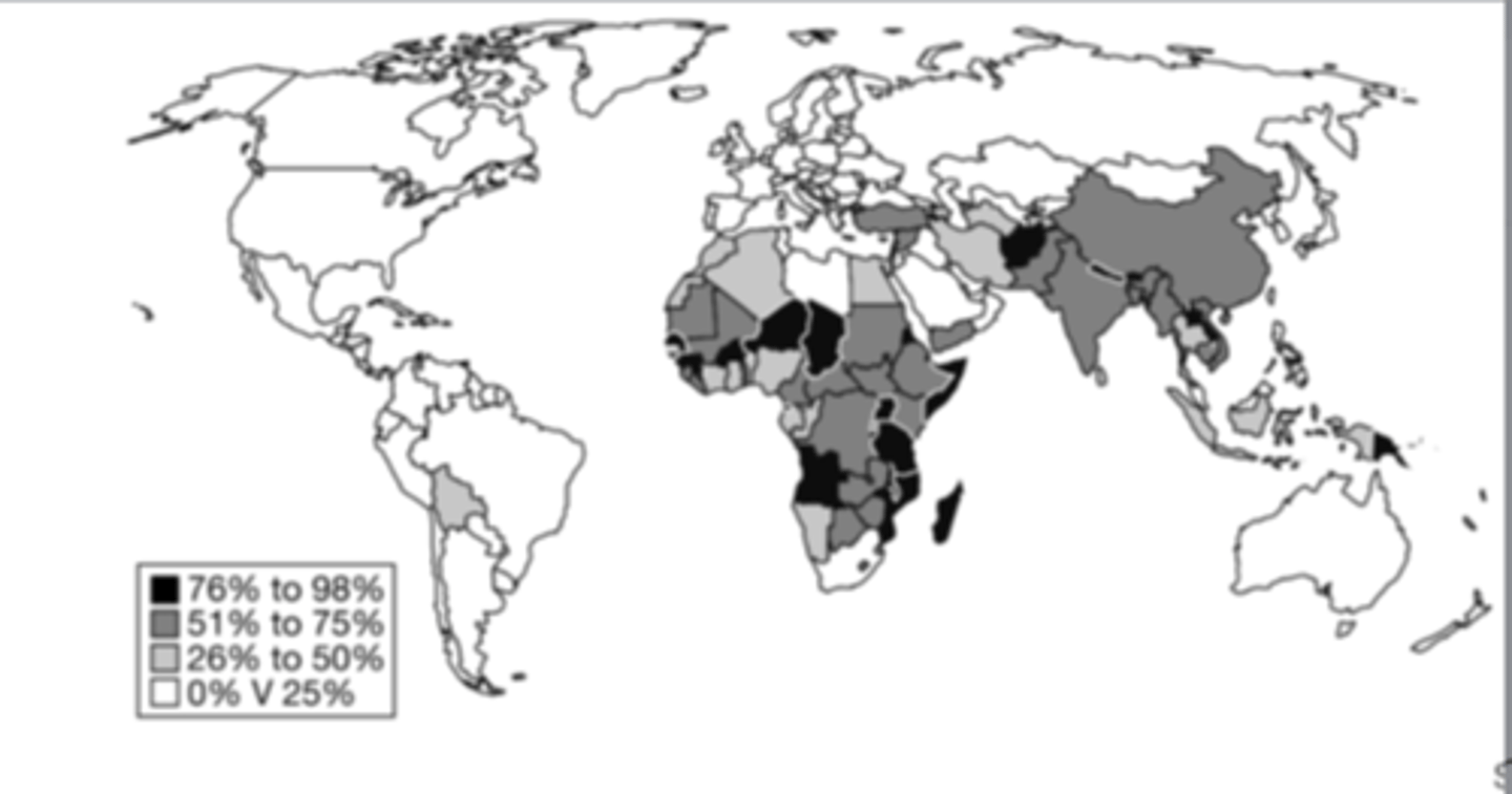 <p>these regions are composed of less-developed countries with large rural populations.</p>
