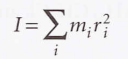  The mass of each atom multiplied by the square of its distance from the rotational axis through the center of mass of the molecule