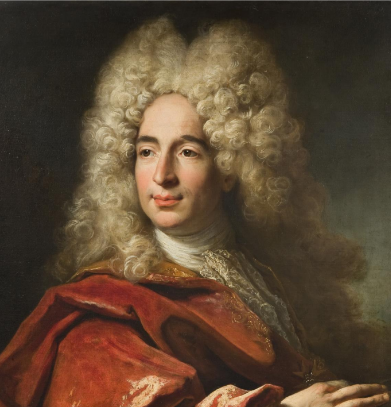 <p>powdered curls, to cover the king’s baldness</p>