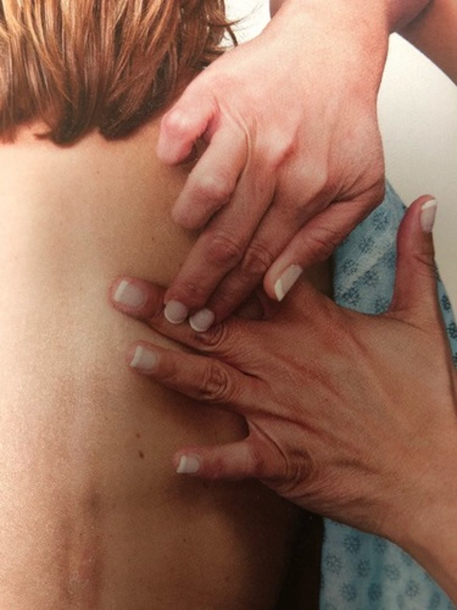<p>strike finger or hand placed over body surface</p>