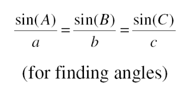 <p>sin A/a = sin B/b = sin C/c</p>