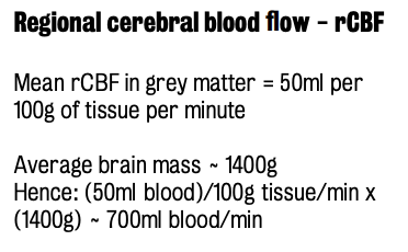 Quantity of arterial blood displaced in human brain per minute
