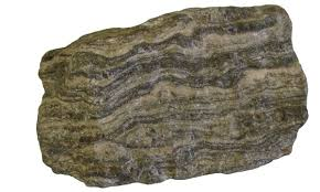 <p>Metamorphic, distinct bands, visible crystals</p>