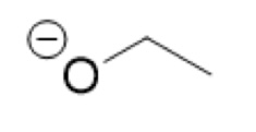 <p><strong>CH₃CH₂O<sup>-</sup> </strong>(ethoxide / alkoxide)</p>