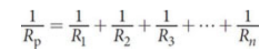 <p>inverse relationship between the portion of the current that travels through a particular pathway and the resistance offered by that pathway; when n identical resistors are wired in parallel, the total resistance is given by R/n</p>