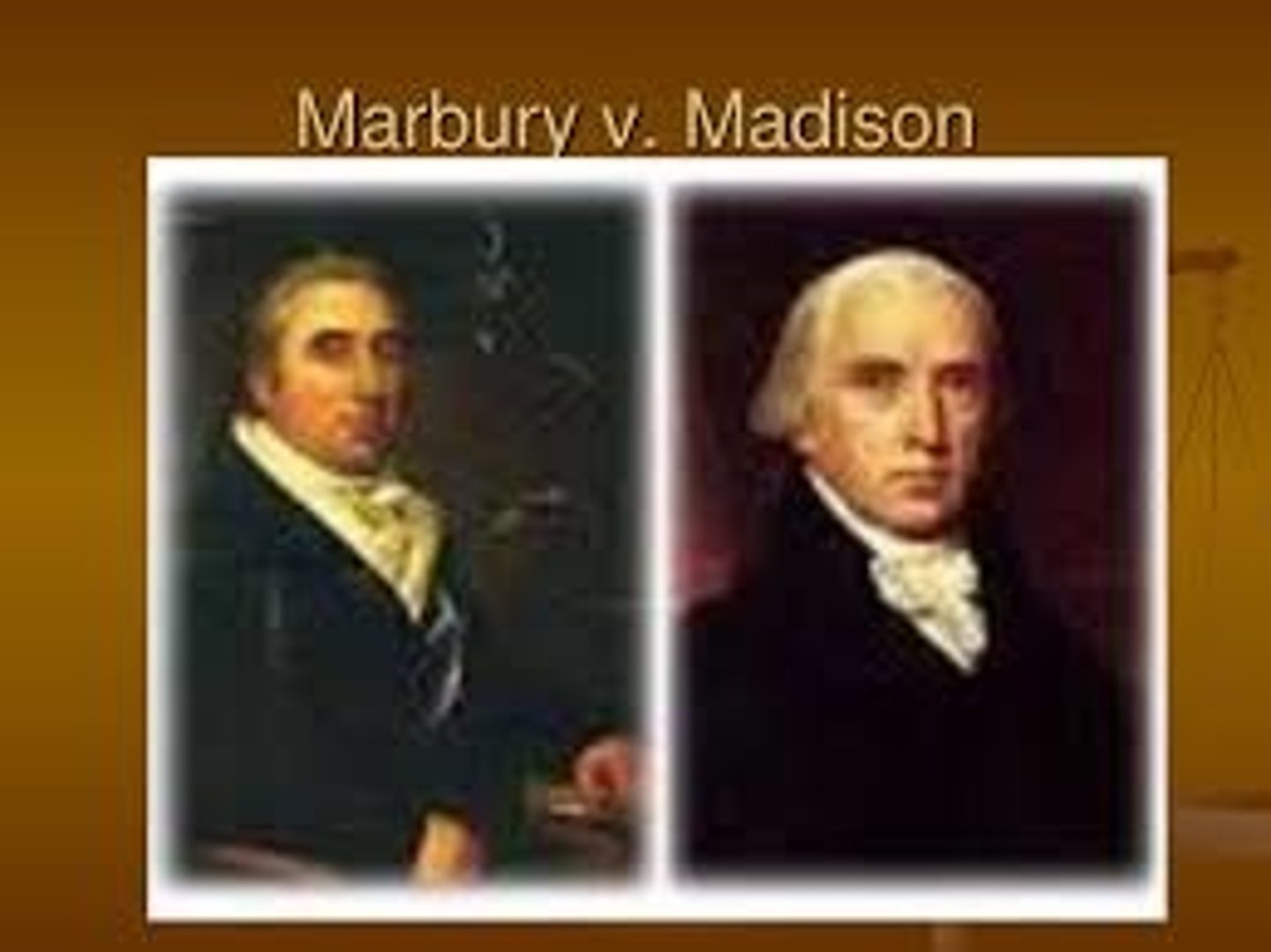 <p>Post the Election of 1800, John Adams appointed a bunch of "midnight judges" in the last hours of his presidency</p><p>Jefferson, once he took office, didn't send any of the commissions to those judges, causing a judge, William Marbury, to sue the executive branch</p><p>Caused a lot of debate about whether or not Marbury should get his commission as this type of original jurisdiction is not allotted to the SCOTUS in the Constitution</p><p>Created the idea of judicial review = judges have the power to deem laws unconstitutional and cannot enforce it</p><p>Expanded the power of the federal court</p>