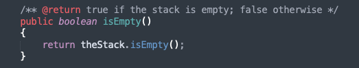 <p>true if the stack contains no objects; false otherwise</p>