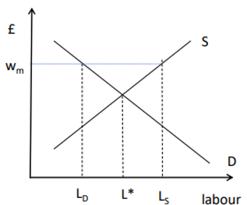 <p>Can generate an excess supply of labour – that is, unemployment</p>