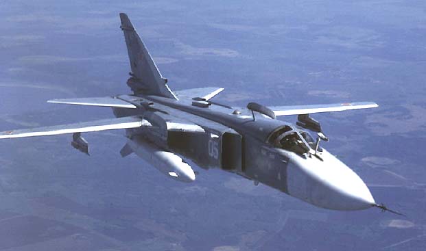 <p>FENCER D, Sukhoi Su-24M/MK Су-24М/МК (Ground attack, often with AS weapons, Rectangular intakes, variable sweep wings)</p>