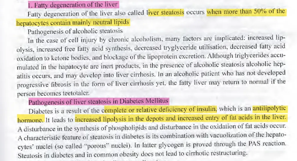 <p><strong><span>What is the relation between fatty degeneration of the liver and diabetes?</span></strong> </p><p>a) there is no relation between them </p><p>b) patients with diabetes have increased intake of lipids to provide more energy </p><p><strong>c) the fatty liver in diabetes is caused by increased lipolysis and increased delivery of fatty acids in the liver </strong></p><p>d) the fatty liver leads to diabetes mellitus</p>
