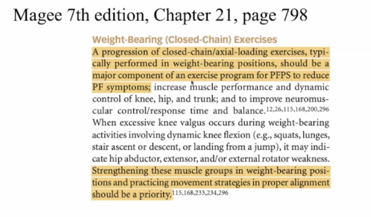 <ul><li><p>A&nbsp;</p></li><li><p>PFPS - Inc Q angle = must address patella alignment</p></li></ul><p></p>