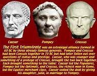 <p>It is a government by three (tri-) people with equal power, specifically referring to Caesar, Pompey and Crassus.</p>