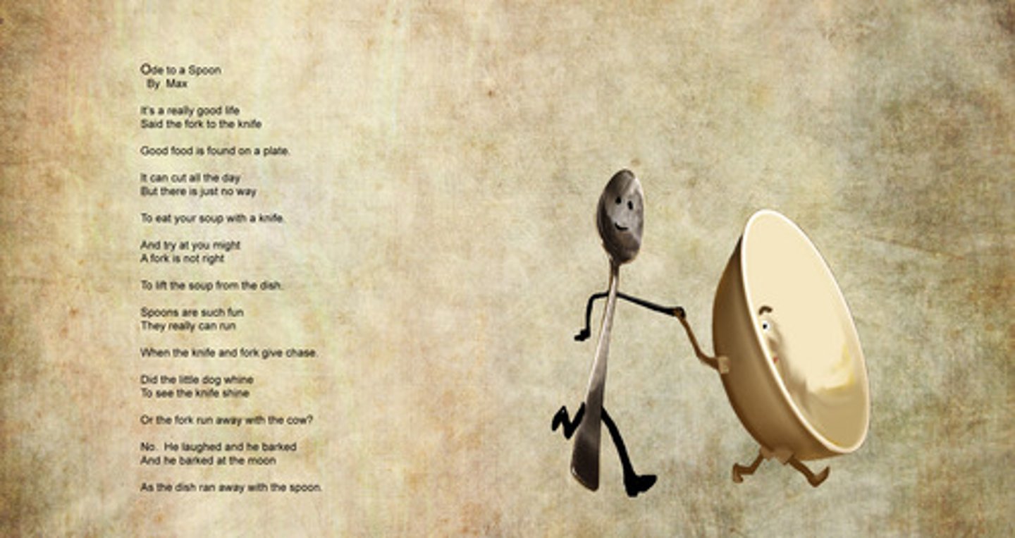 <p>a lyric poem that celebrates something</p>