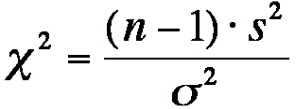 <p>-when testing a single population variance </p>