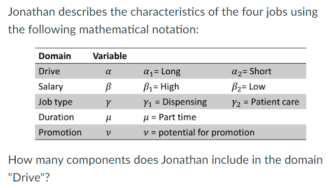 <p>1, 2, 3, 4, or 5</p>