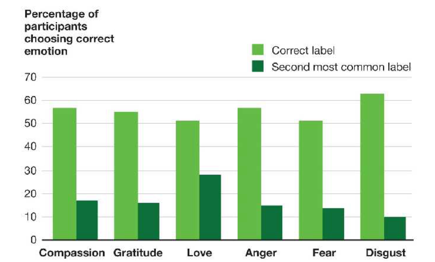 <p>Hertenstein et al., 2006 found that brief tactile contact could reliably communicate love, sympathy, gratitude</p><ul><li><p>touch can also promote better collaboration</p></li></ul>